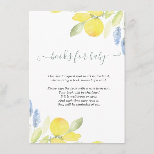 Carte D'accompagnement Citrons aquarelles (Devant)