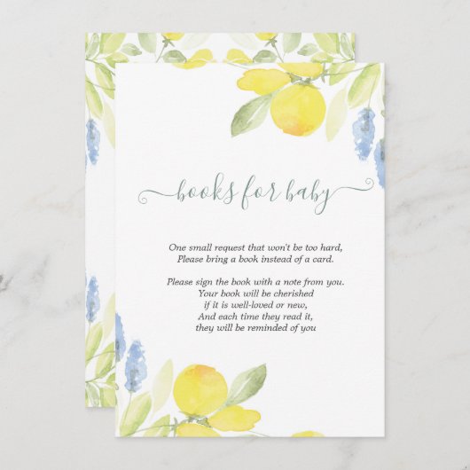Carte D'accompagnement Citrons aquarelles (Devant / Derrière)