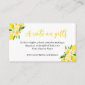 Carte D'accompagnement Citrons avec feuillage Anniversaire Une note sur l (Devant)