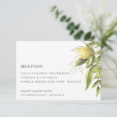 Carte D'accompagnement Citrons et feuillage Gray Chic RÉCEPTION DE MARIAG (Debout devant)
