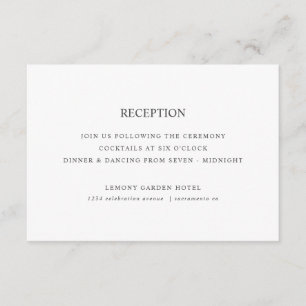 Carte D'accompagnement Citrons et feuille classique RÉCEPTION DE MARIAGE