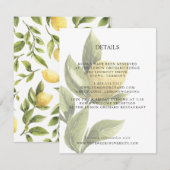 Carte D'accompagnement Citrons et feuilles | Détails du MARIAGE botanique (Devant / Derrière)