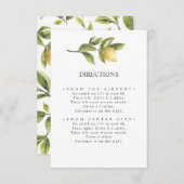 Carte D'accompagnement Citrons et feuilles | Itinéraire MARIAGE rustique (Devant / Derrière)