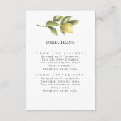 Carte D'accompagnement Citrons et feuilles | Itinéraire MARIAGE rustique  (Devant)