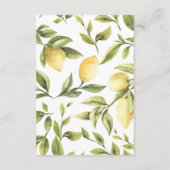 Carte D'accompagnement Citrons et feuilles | Itinéraire MARIAGE rustique (Dos)