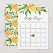 Carte D'accompagnement Citrons et Oranges Garland Baby shower Bingo Jeu (Devant / Derrière)