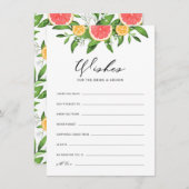 Carte D'accompagnement Citrons et souhait de pamplemousse pour mariée et  (Devant / Derrière)