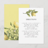 Carte D'accompagnement Citrons | jaune | Itinéraire MARIAGE chic (Devant / Derrière)
