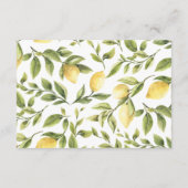 Carte D'accompagnement Citrons | RÉCEPTION DE MARIAGE Vert Sage (Dos)