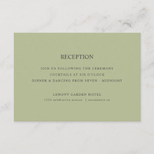 Carte D'accompagnement Citrons RÉCEPTION DE MARIAGE Vert Sage
