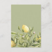 Carte D'accompagnement Citrons | Vert sage | Itinéraire MARIAGE chic (Dos)