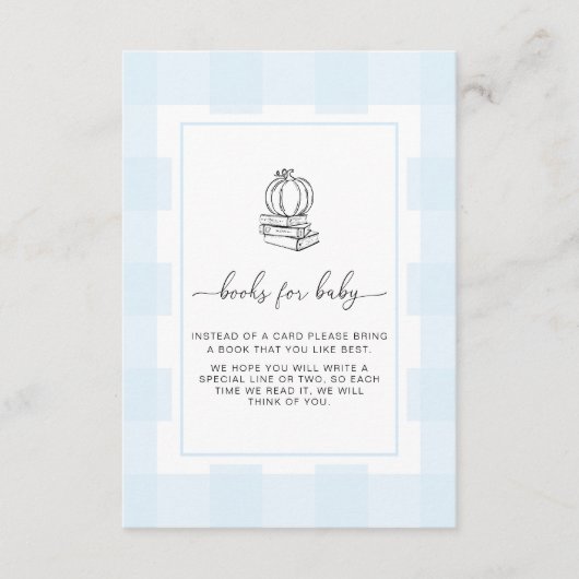 Carte D'accompagnement Citrouille Automne Bleu En vichy Livres Demande Ca (Devant)