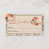 Carte D'accompagnement Citrouille Automne Devinez Combien De Candies Cart (Devant)