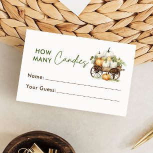 Carte D'accompagnement Citrouille Automne Devinez Combien De Candies Cart