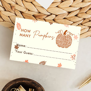Carte D'accompagnement Citrouille Automne Devinez Combien De Citrouilles 
