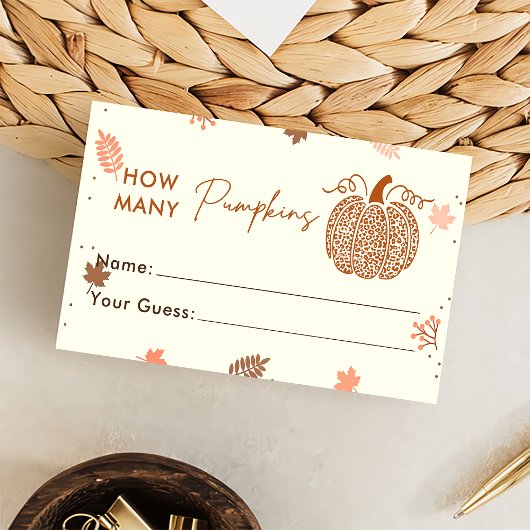 Carte D'accompagnement Citrouille Automne Devinez Combien De Citrouilles 