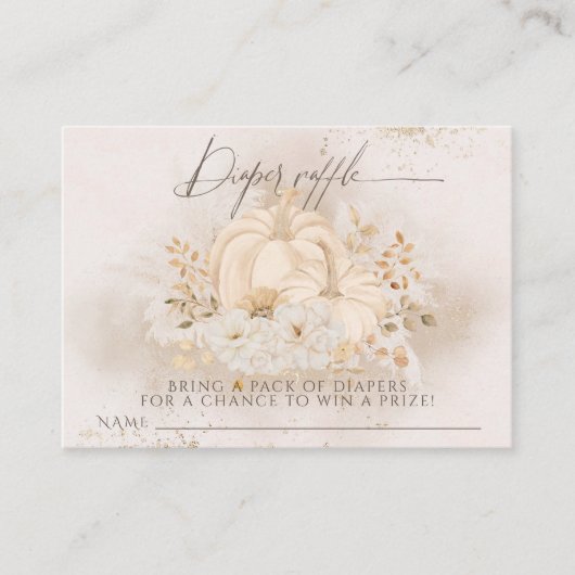 Carte D'accompagnement Citrouille Automne fleurie & Pampas Baby shower co (Devant)