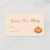 Carte D'accompagnement Citrouille Baby shower Devine Combien De Jeu (Devant)