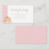 Carte D'accompagnement Citrouille Baby shower Floral Plaid Livres pour bé (Devant / Derrière)