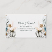 Carte D'accompagnement Citrouille blanc avec registre Mariage Fleur sauva (Devant)