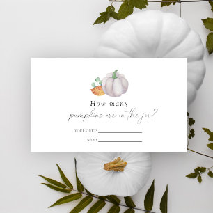 Carte D'accompagnement Citrouille blanc - Devinez combien de citrouilles 