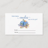 Carte D'accompagnement Citrouille bleu Automne Combien de bonbons (Devant)