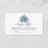 Carte D'accompagnement Citrouille bleu tombole Baby shower d'automne  de  (Devant)