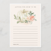 Carte D'accompagnement Citrouille Blush Floral Conseils pour le Baby show (Devant)