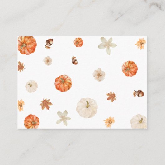 Carte D'accompagnement Citrouille Boho Neutral Cute Déchets Raffle (Dos)