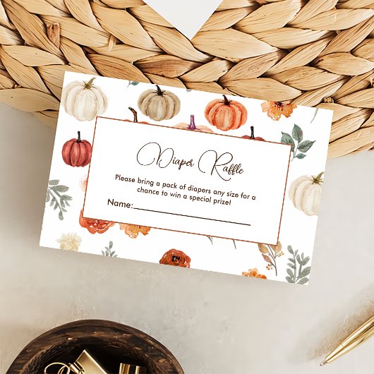 Carte D'accompagnement Citrouille Chute Baby shower Déchets Raffin