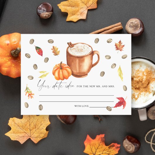 Carte D'accompagnement Citrouille Coffee Bride douche Date idées nuit