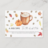 Carte D'accompagnement Citrouille Coffee nuptiale Recette pour la mariée (Devant)