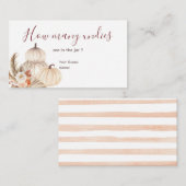 Carte D'accompagnement Citrouille Crème Blanche Floral Rustique Combien d (Devant / Derrière)