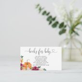 Carte D'accompagnement Citrouille d'aquarelle livres de automne pour le b (Debout devant)