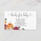 Carte D'accompagnement Citrouille d'aquarelle livres de automne pour le b (Devant)