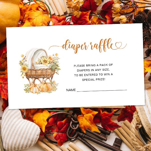 Carte D'accompagnement Citrouille d'automne Baby shower Déchets Raffle
