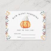 Carte D'accompagnement Citrouille d'automne Baby shower Devinez combien d (Devant)