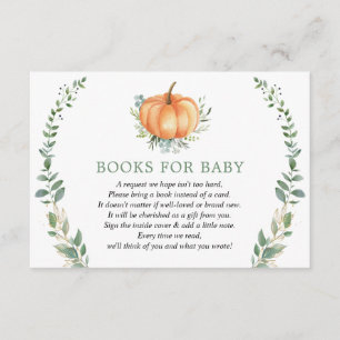Carte D'accompagnement Citrouille d'automne Baby shower vert demande