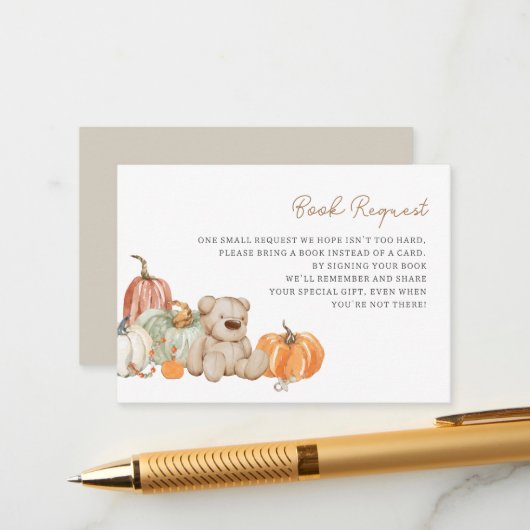 Carte D'accompagnement Citrouille d'automne dans les jouets Livres pour l (Devant/Arrière en situation)