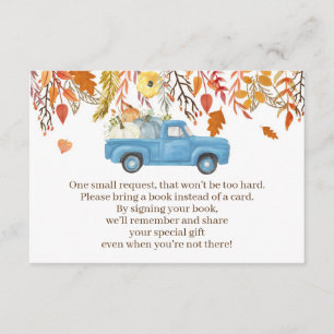 Carte D'accompagnement Citrouille d'automne Livres de Baby shower pour ca