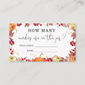 Carte D'accompagnement Citrouille de chute d'aquarelle combien de bonbons (Devant)