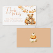 Carte D'accompagnement Citrouille de l'ours d'automne Livres pour billet (Devant / Derrière)