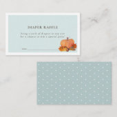 Carte D'accompagnement Citrouille Feuilles d'automne Blue Diaper Raffle T (Devant / Derrière)