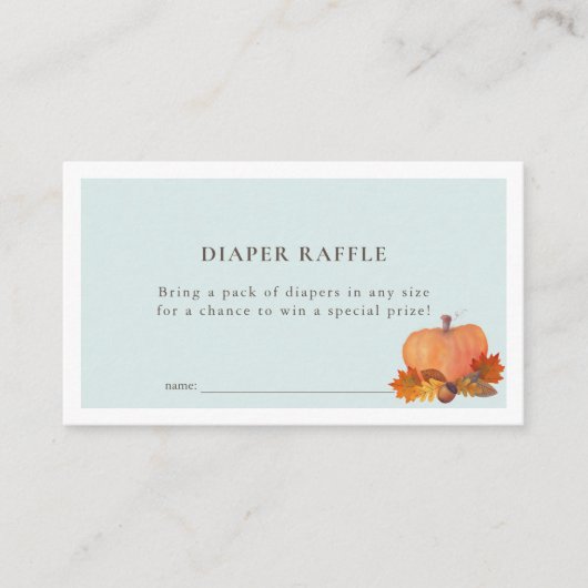 Carte D'accompagnement Citrouille Feuilles d'automne Blue Diaper Raffle T (Devant)