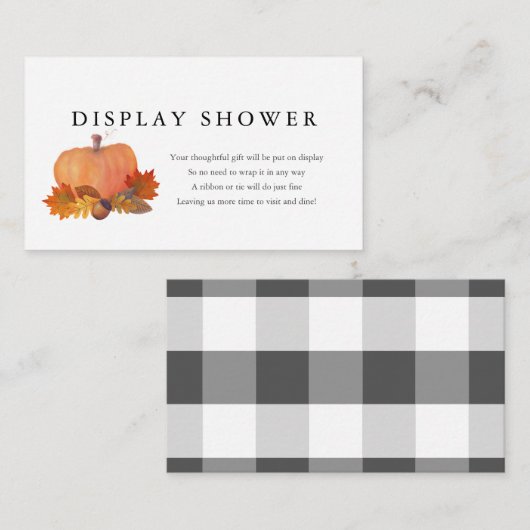 Carte D'accompagnement Citrouille Feuilles d'automne douche d'affichage (Devant / Derrière)