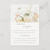 Carte D'accompagnement Citrouille fleur sauvage Aquarelle Réception de ma (Devant)