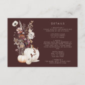 Carte D'accompagnement Citrouille  Fleur sauvage Boho Automne Mariage (Devant)