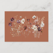 Carte D'accompagnement Citrouille  Fleur sauvage Boho Automne Mariage (Dos)