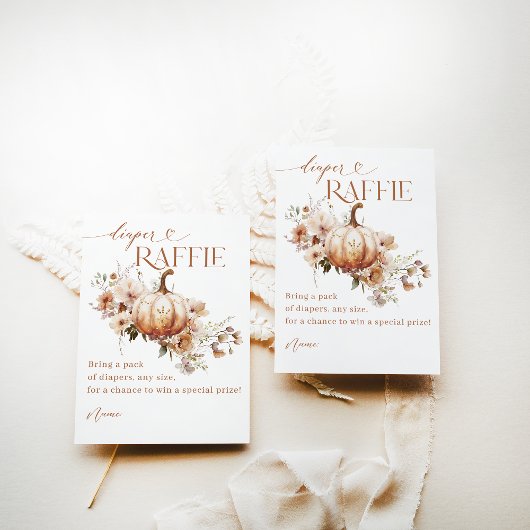 Carte D'accompagnement Citrouille Fleur sauvage Boho Fall Baby shower cou