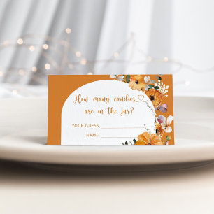 Carte D'accompagnement Citrouille floral automne combien de bonbons